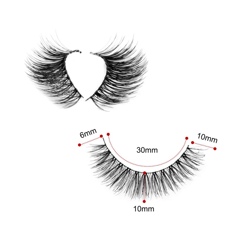 EMEDA 10 pairs False Eyelashes Natural Look Eyelashes Soft Fake Lashes 100% Handmade Lashes Reusable Eye Lash Transparent Band 1 Pack by EMEDA 002 Style - Image 4